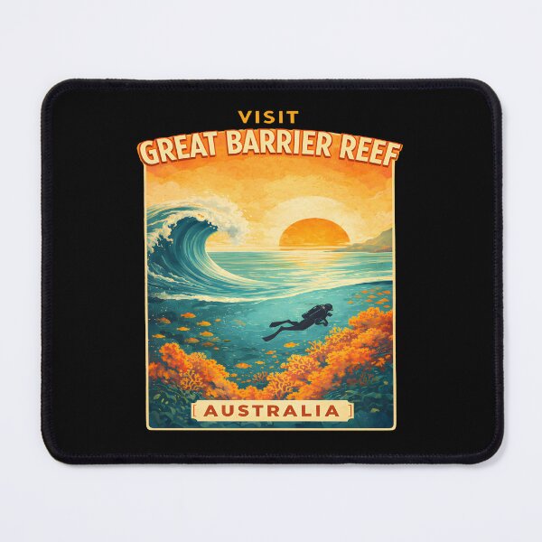 Item preview, Visit Great Barrier Reef Australia – Coral Reef Scuba Diving Travel Art designed and sold by Axivra.