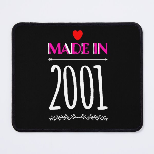 Item preview, Made in 2001, birthday gift idea, born in 2001, original design, limited edition, retro birthday gift designed and sold by AstronautMerch.