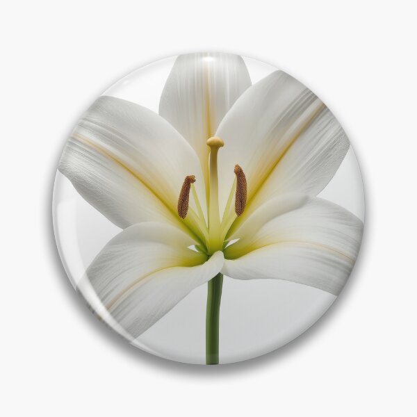 Item preview, Delicate white lily flower with pure petals captured in serene light designed and sold by MiraCleAI.