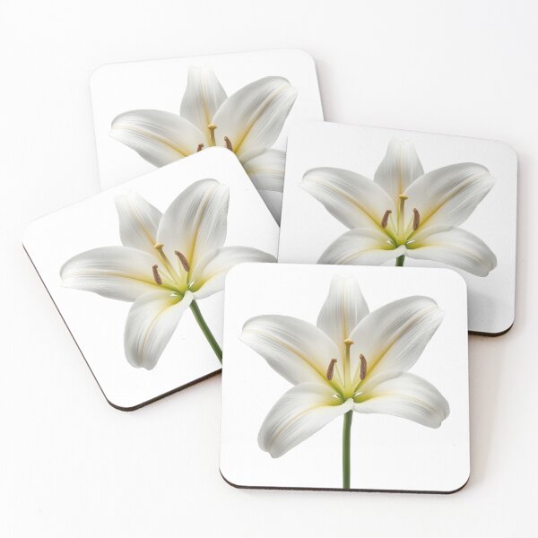 Item preview, Delicate white lily flower with pure petals captured in serene light designed and sold by MiraCleAI.