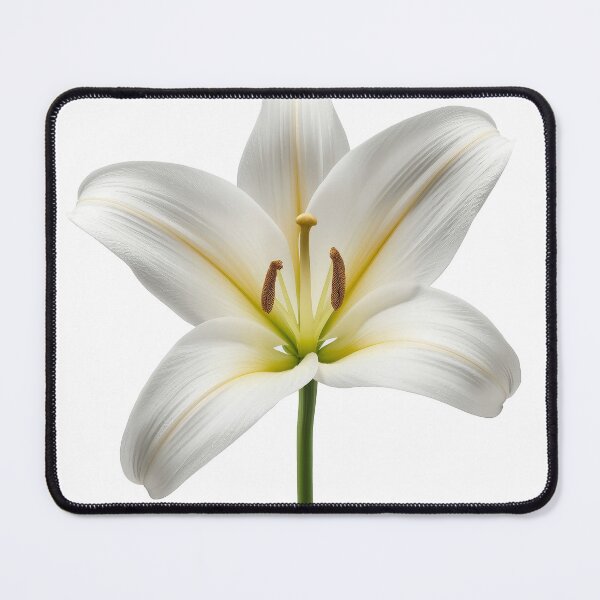 Item preview, Delicate white lily flower with pure petals captured in serene light designed and sold by MiraCleAI.