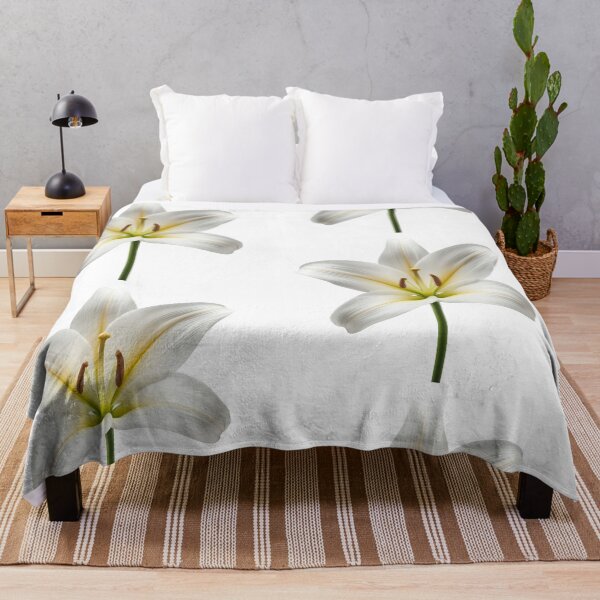Item preview, Delicate white lily flower with pure petals captured in serene light designed and sold by MiraCleAI.