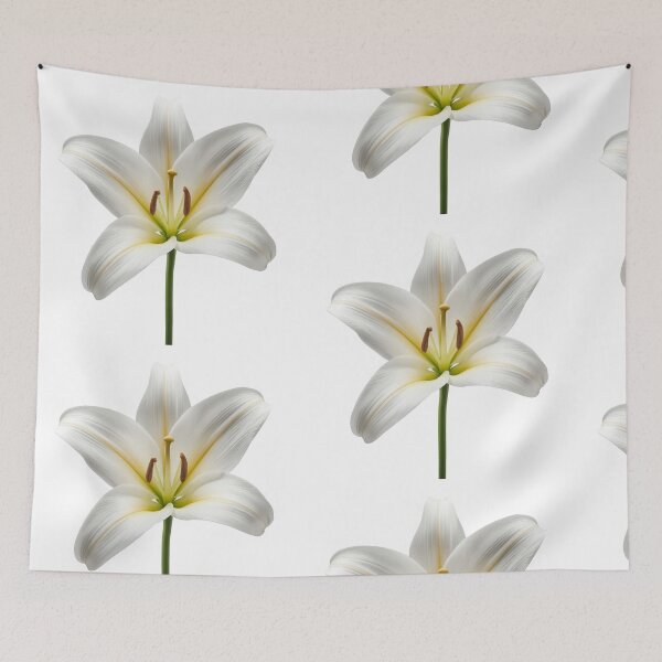 Item preview, Delicate white lily flower with pure petals captured in serene light designed and sold by MiraCleAI.