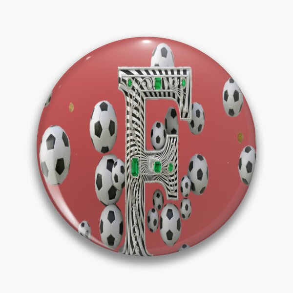 Item preview, Royal Football Monogram: Emerald Encrusted Letter F with Luxury Zebra Stripes & Golden Coins designed and sold by KalamAura.