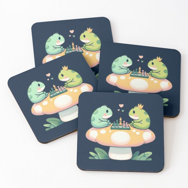 Item preview, Chess Frogs on Mushroom – Whimsical Design designed and sold by Dogandesighn.