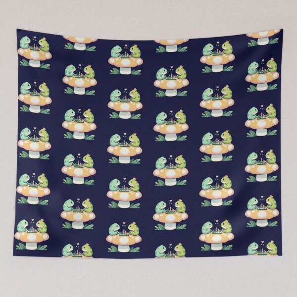 Item preview, Chess Frogs on Mushroom – Whimsical Design designed and sold by Dogandesighn.