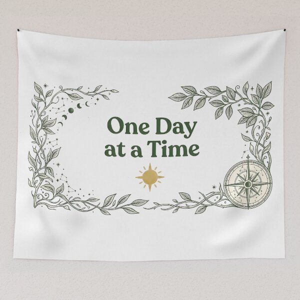 Item preview, One Day at a Time Vintage Botanical and Celestial Illustration designed and sold by blastercreation.