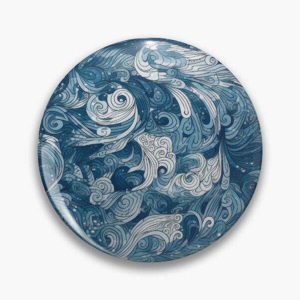 Item preview, Swirling Azure Tide Calligraphic Abstract Pattern designed and sold by pinkal.