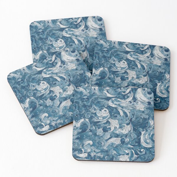 Item preview, Swirling Azure Tide Calligraphic Abstract Pattern designed and sold by pinkal.