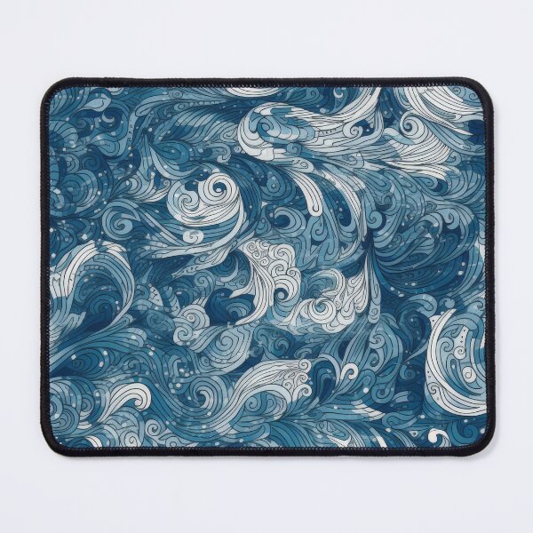 Item preview, Swirling Azure Tide Calligraphic Abstract Pattern designed and sold by pinkal.