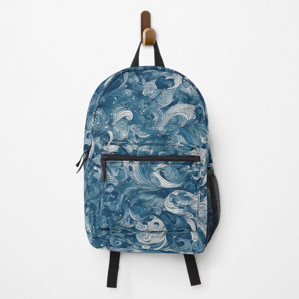 Item preview, Swirling Azure Tide Calligraphic Abstract Pattern designed and sold by pinkal.