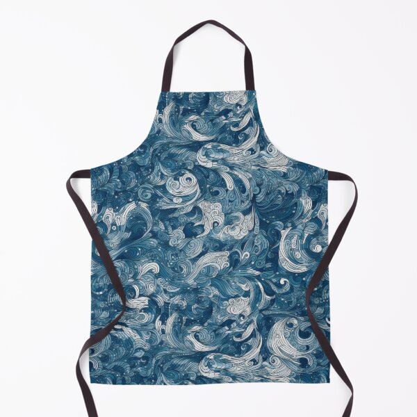 Item preview, Swirling Azure Tide Calligraphic Abstract Pattern designed and sold by pinkal.