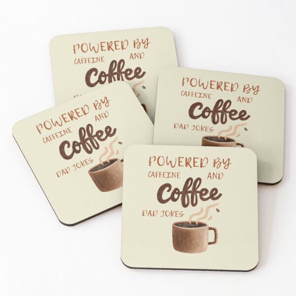 Item preview, Coffee Addict Dad Powered By Coffee And Dad Jokes Funny Typography designed and sold by BoxofMoments.