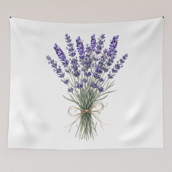 Item preview, Watercolor Lavender Bouquet with Twine Bow - Aromatic French Flower Bunch  designed and sold by VibranPalette.
