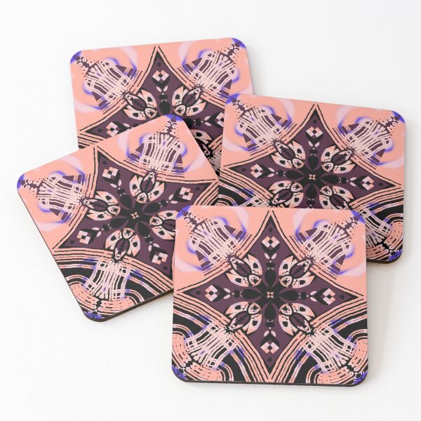 Artikelvorschau, Abstraktes Mandala mit geometrischem Muster in Rosa, Blau und Schwarz entworfen und verkauft von PonyShow-Studio.