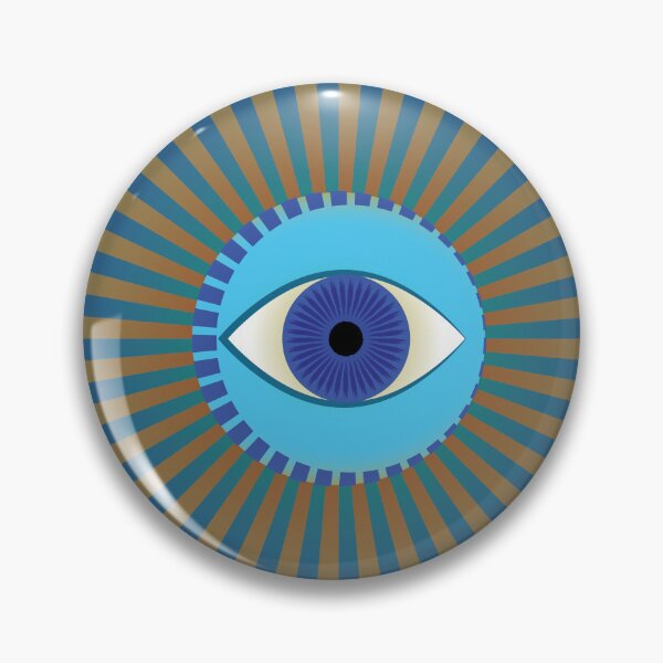 Item preview, Good Omen – Mystic Eye Wall Art in Green and Blue Rays designed and sold by Helmina Groper.