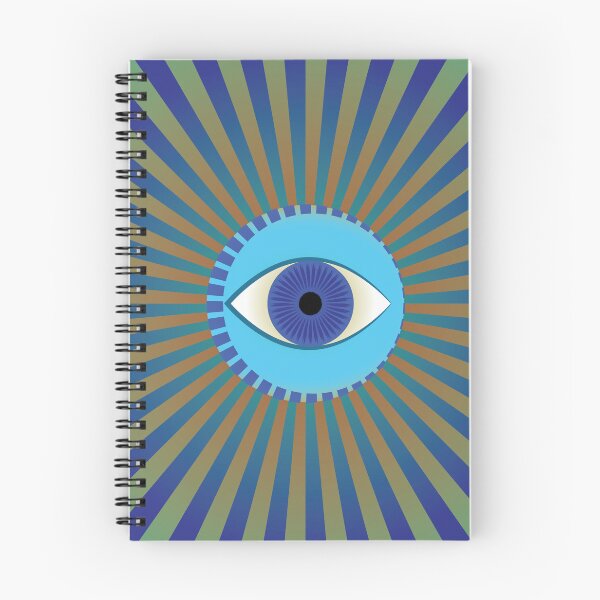 Item preview, Good Omen – Mystic Eye Wall Art in Green and Blue Rays designed and sold by Helmina Groper.