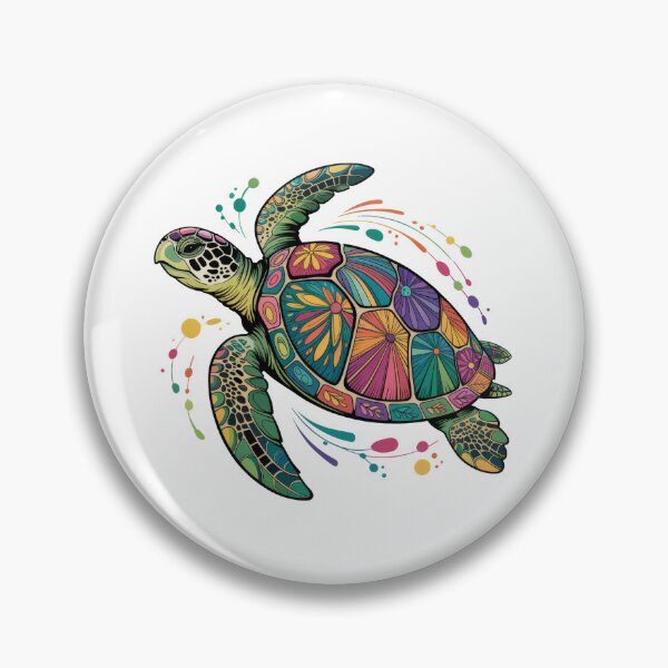 Item preview, Colorful sea turtle swims gracefully in a vibrant underwater world full of creativity and life designed and sold by MiraCleAI.