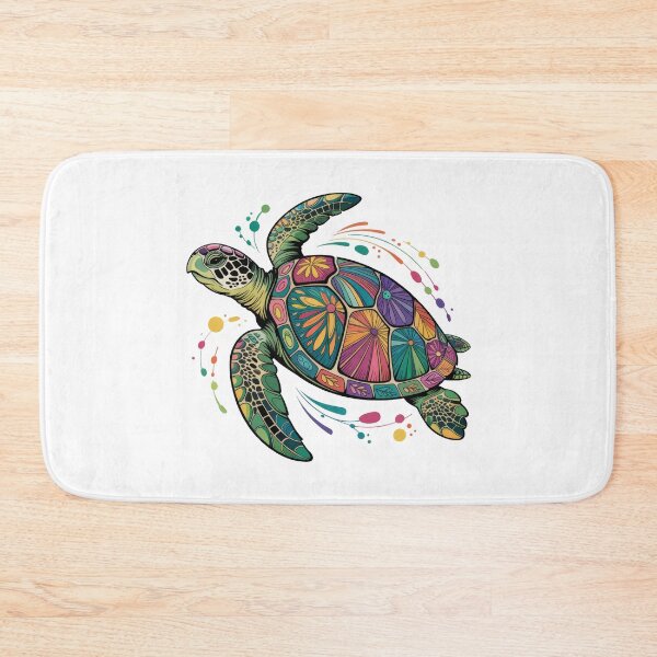 Item preview, Colorful sea turtle swims gracefully in a vibrant underwater world full of creativity and life designed and sold by MiraCleAI.