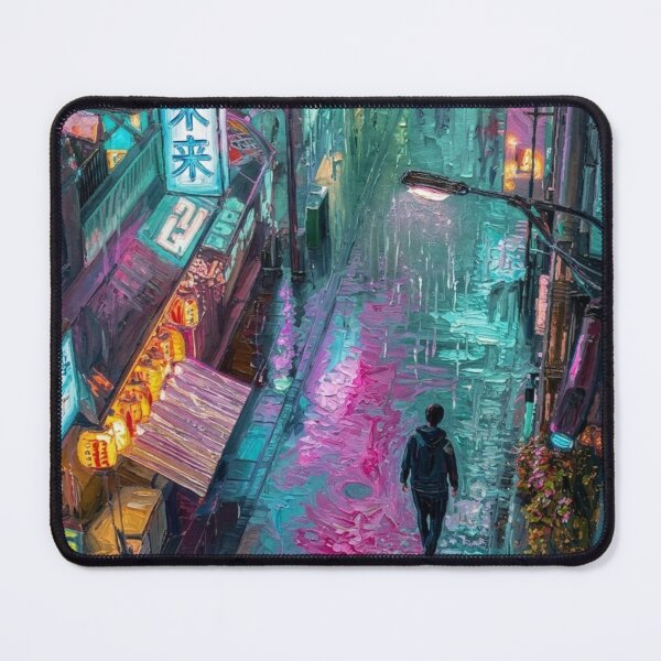 Item preview, The Long Way Home - Moody Japan Alley Oil Painting Print designed and sold by DunnDunnDunnDunn.