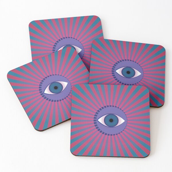 Item preview, Dark Carnaval – Bold Mystic Eye Wall Art in Pink and Teal designed and sold by Helmina Groper.