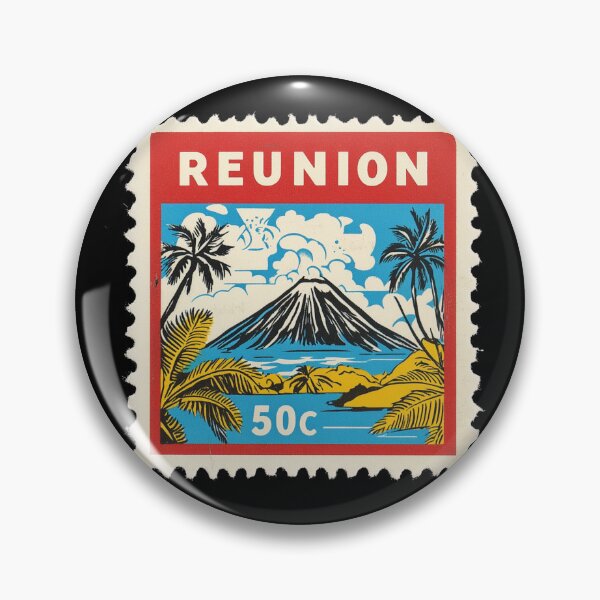 Item preview, Vintage Réunion Island Postage Stamp Art - Piton de la Fournaise Volcano designed and sold by tiigerdad.