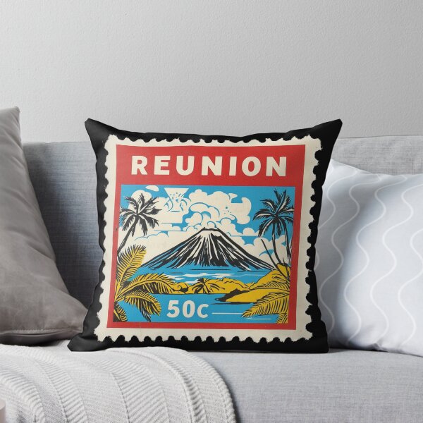 Item preview, Vintage Réunion Island Postage Stamp Art - Piton de la Fournaise Volcano designed and sold by tiigerdad.