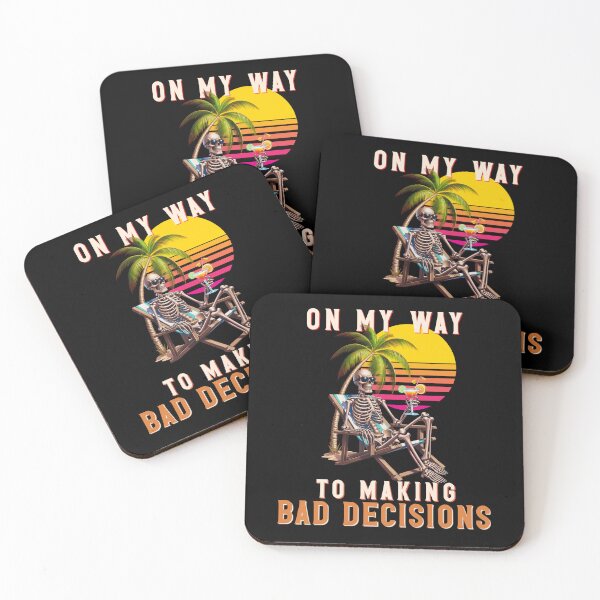 Item preview, On My Way to Making Bad Decisions Skeleton on the beach Funny Shirt designed and sold by Wild Pixel Studio.