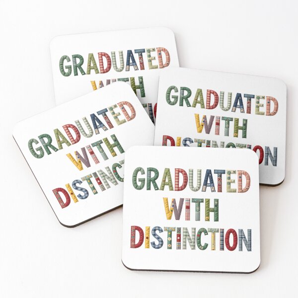 Item preview, GRADUATED WITH DISTINCTION - IN FAUX LETTERING designed and sold by AlexOBrienArt.