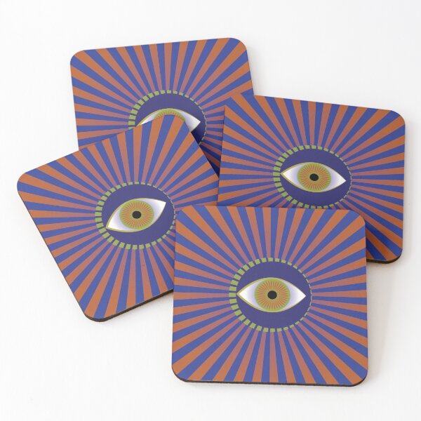 Item preview, Autumn – Mystic Eye Wall Art in Warm Orange and Deep Blue designed and sold by Helmina Groper.