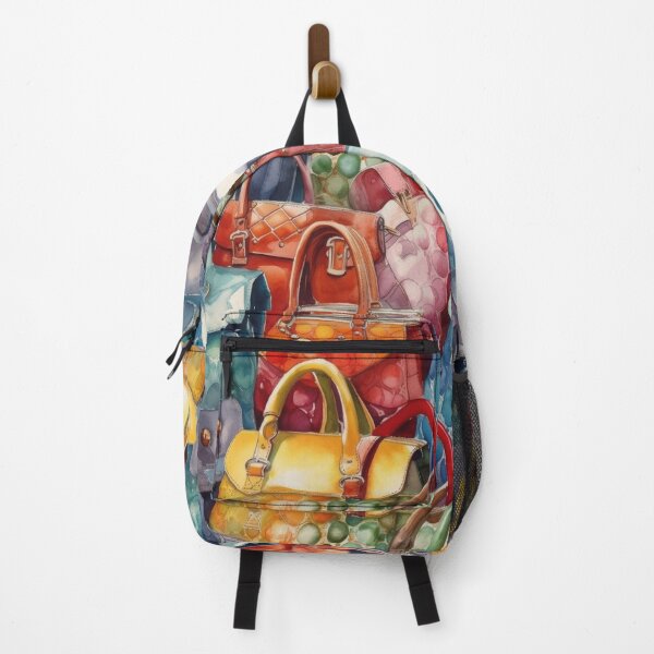 Item preview, Vibrant Watercolor Fashion Handbag Collage designed and sold by pinkal.