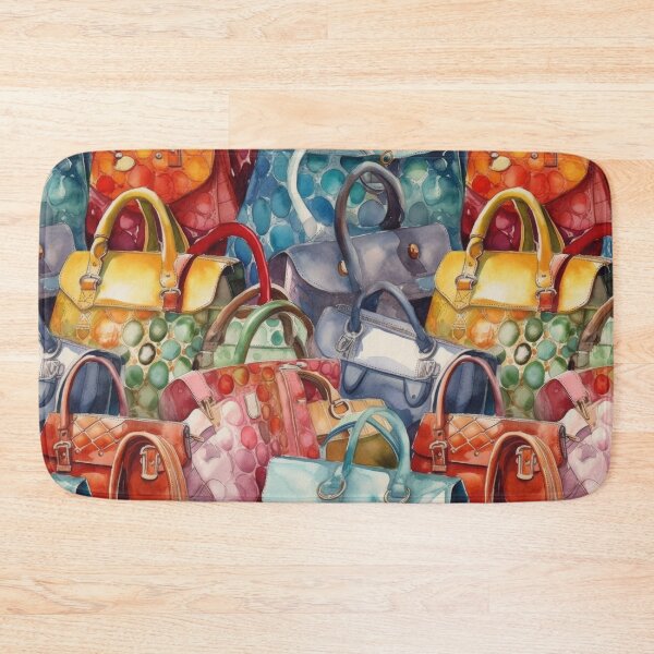Item preview, Vibrant Watercolor Fashion Handbag Collage designed and sold by pinkal.