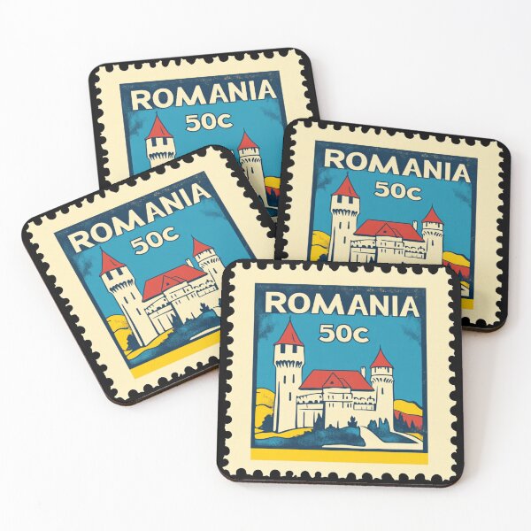 Item preview, Vintage Romania Postage Stamp Art - Transylvanian Castle & Carpathians designed and sold by tiigerdad.