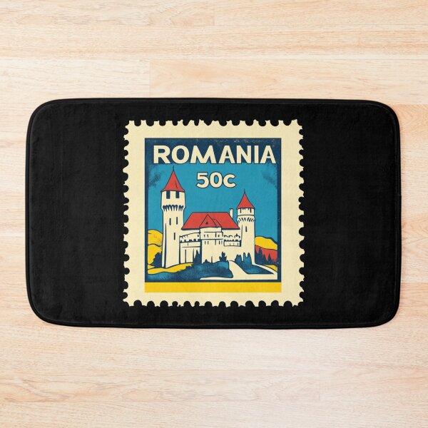 Item preview, Vintage Romania Postage Stamp Art - Transylvanian Castle & Carpathians designed and sold by tiigerdad.