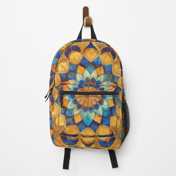 Item preview, Azure Honey Stained Glass Inspired Mosaic Mandala Pattern designed and sold by GrinGalore.