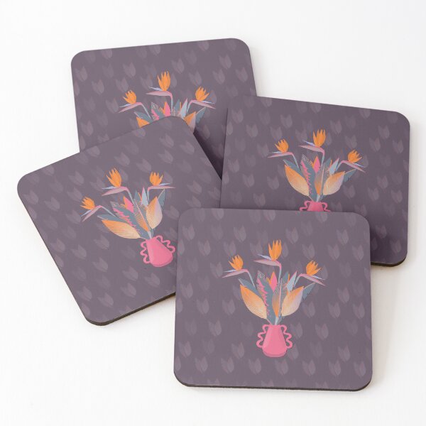 Item preview, Vase of strelitzias, dark purple background designed and sold by WONDERPRINTVALLEY.