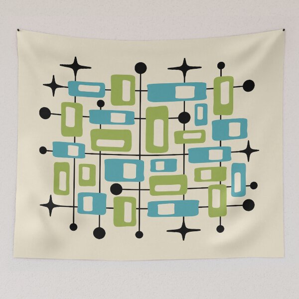 Item preview, Mid Century Modern Cosmic Abstract Geometric Pattern designed and sold by tonymagnerart.