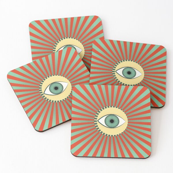 Item preview, Circus – Graphic Mystic Eye Wall Art in Red and Green designed and sold by Helmina Groper.