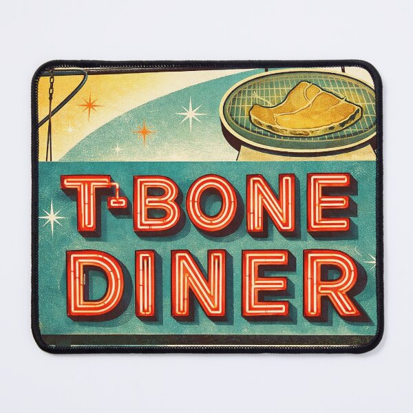 Item preview, T-Bone Diner Neon Sign – Forest Hills Queens NYC – Vintage Diner Illustration – Lost New York Landmark designed and sold by DiamondSkyShirt.