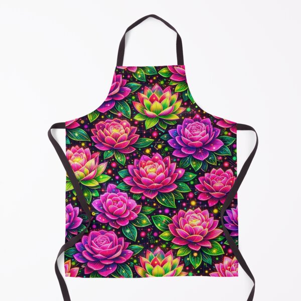 Item preview, Cyberpunk Glam Floral Pattern – Neon Roses & Lotus UV-Glow designed and sold by 3free3street - Neon & Graffiti Digital Art.