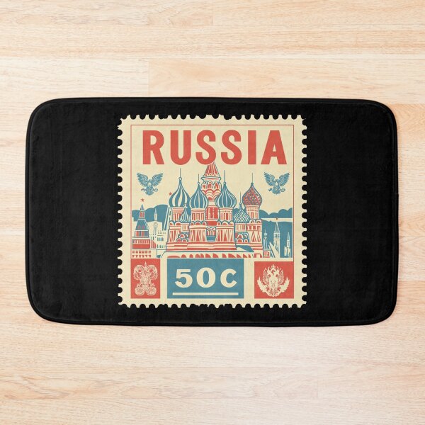 Item preview, Vintage Russia Postage Stamp Art - Saint Basil's & Double-Headed Eagle designed and sold by tiigerdad.