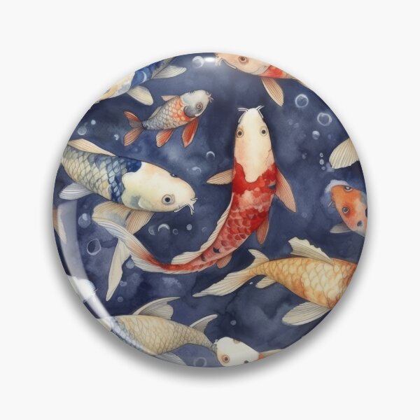 Item preview, Serene Watercolor Koi Fish Pond Pattern designed and sold by pinkal.