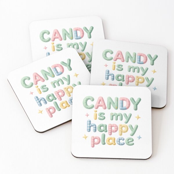 Item preview, CANDY IS MY HAPPY PLACE - IN PASTEL FAUX LETTERING designed and sold by AlexOBrienArt.