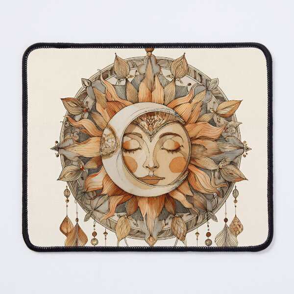 Item preview, Celestial Sun and Moon Dreamcatcher with Serene Face designed and sold by EK-World.