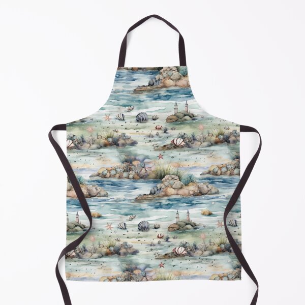 Artikelvorschau, Küstenruhe Aquarell-Strandmuster entworfen und verkauft von pinkal.
