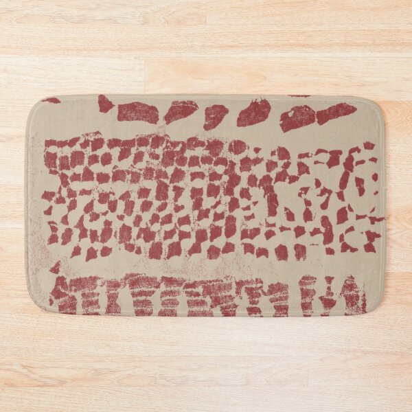 Item preview, Three Grains Textured Monoprint - Dove + Ruby designed and sold by Irene Estelle.