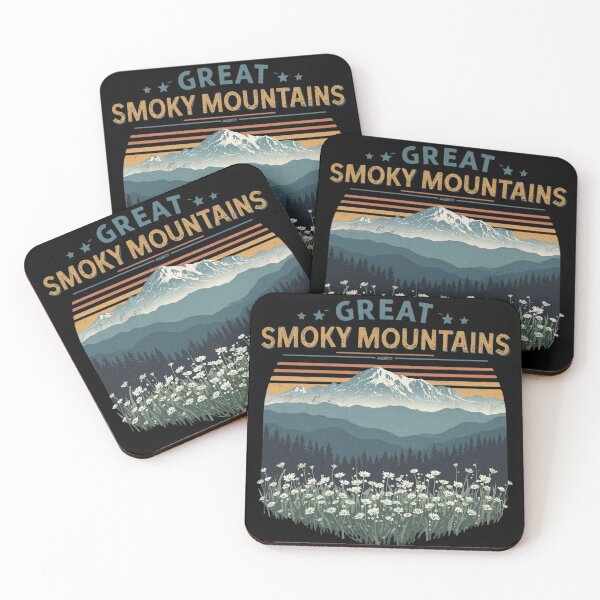 Item preview, Great Smoky Mountains Vintage Retro Sunset Wildflowers designed and sold by PACS0011.