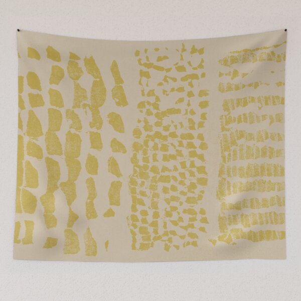 Item preview, Three Grains Textured Monoprint - Dove + Saffron designed and sold by Irene Estelle.