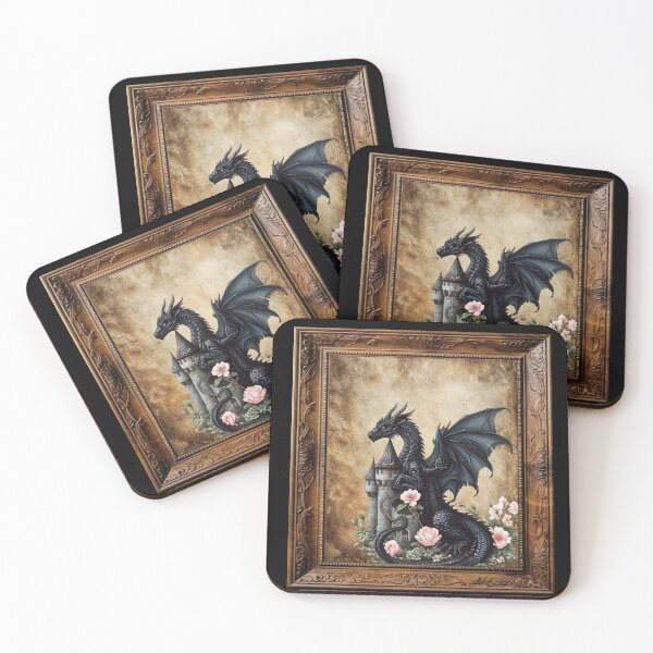 Item preview, Dragon with a castle in the frame designed and sold by MagicMoonForYou.
