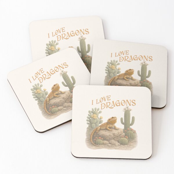 Item preview, I Love Dragons- Bearded Dragon Lizard in Desert designed and sold by dancingchickenstudio.